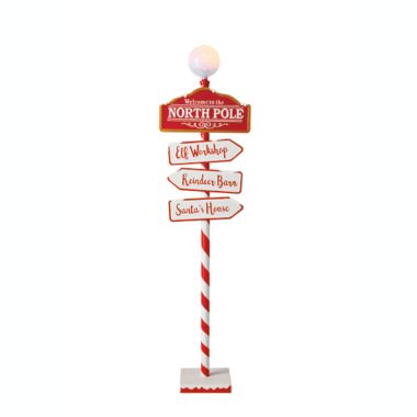 H for Happy&trade; 59.8-Inch North Pole LED Lamp Post in Red/White. View a larger version of this product image.