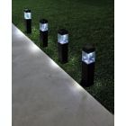 Alternate image 2 for Simply Essential&trade; Modern Outdoor Solar LED Pathway Markers in Black (Set of 6)