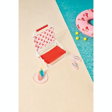 H for Happy&trade; Cherry Poinciana Low Beach Sand Chair in Red. View a larger version of this product image.