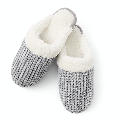 Cozy Mountain&trade; Small Women&#39;s Knit Scuff with Faux Fur Cuff in Grey. View a larger version of this product image.