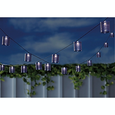 Everhome&trade; Hanging Outdoor Cutout String Lights in Black. View a larger version of this product image.