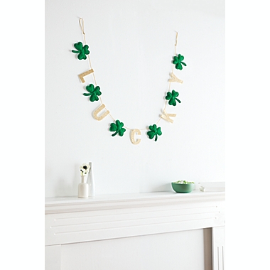 H for Happy&trade; 72-Inch "Lucky" St. Patrick&#39;s Day Felt Banner in Green. View a larger version of this product image.