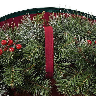 Winter Wonderland Wreath Storage Bag in Red/Green. View a larger version of this product image.