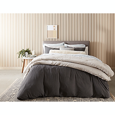 Nestwell&trade; Soft and Cozy Heathered 3-Piece Full/Queen Comforter Set in Medium Grey. View a larger version of this product image.
