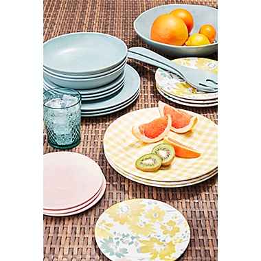 Bee and Willow&trade; Floral Melamine and Bamboo Salad Plate in Yellow. View a larger version of this product image.