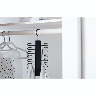 Squared Away&trade; Wood Belt/Tie Hanger in Black. View a larger version of this product image.