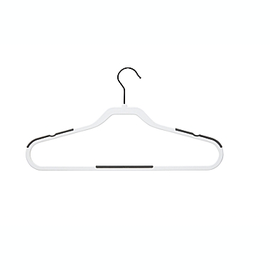 Squared Away&trade; No Slip Slim Clothing Hangers in White with Black Hooks (Set of 50). View a larger version of this product image.