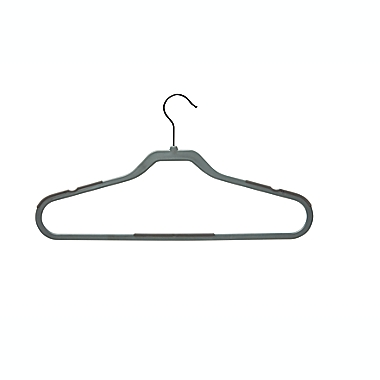 Squared Away&trade; No Slip Slim Clothing Hangers in Cool Grey with Black Hooks (Set of 50). View a larger version of this product image.