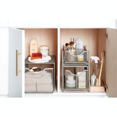 Squared Away&trade; Large Metal Mesh Cabinet Drawer in Nickel. View a larger version of this product image.