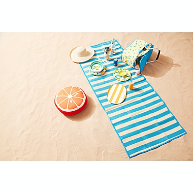 H for Happy&trade; Lightweight Beach Mat in Cool Stripe. View a larger version of this product image.