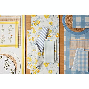 Bee &amp; Willow&trade; Check and Stripe Napkins in Smoke(Set of 4). View a larger version of this product image.