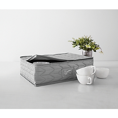 Our Table&trade; Quilted Mug Storage Case in Grey. View a larger version of this product image.