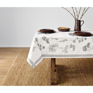 Bee &amp; Willow&trade; Sketched Florals 60-Inch x 102-Inch Tablecloth in Black/White. View a larger version of this product image.