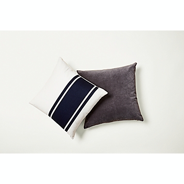 Studio 3B&trade; Crewel Decorative Stripe Square Throw Pillow in Black/Coconut Milk. View a larger version of this product image.