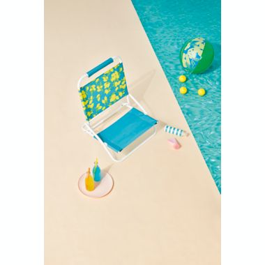 H for Happy&trade; Low Sand Beach Chair in Lemon/Blue. View a larger version of this product image.