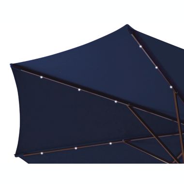 Everhome&trade; 9-Foot Solar LED Market Umbrella in Navy. View a larger version of this product image.
