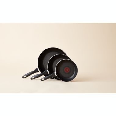 T-fal&reg; Pure Cook Nonstick Aluminum 3-Piece Fry Pan Set in Black. View a larger version of this product image.