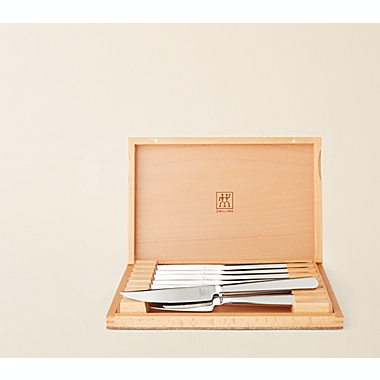 ZWILLING 8-Piece Stainless Steel Steak Knife Set in Presentation Box. View a larger version of this product image.