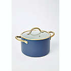 Alternate image 4 for Our Table&trade; Limited Edition Nonstick 5 qt. Aluminum Stock Pot with Steamer in Dark Denim