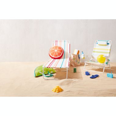 H for Happy&trade; 5-Position Deluxe Stripe Beach Chair in Cool. View a larger version of this product image.