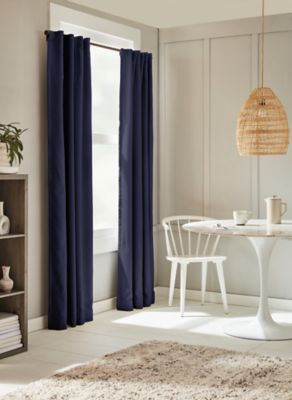 Everhome™ Blanche Textured Solid 108-Inch Blackout Curtain Panel