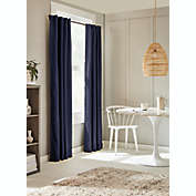 Everhome&trade; Blanche Textured Solid 84-Inch Blackout Curtain Panel in Navy (Single)