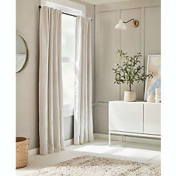 Everhome™ Blanche Geometric Print 63-Inch Blackout Curtain Panel in Seed Pearl (Single)