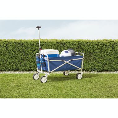 Simply Essential&trade; Outdoor Folding Wagon with Cupholders in True Navy. View a larger version of this product image.