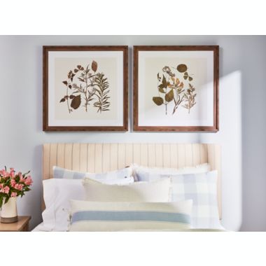 Bee &amp; Willow&trade; Floral Print 30-Inch Square Framed Wall Art in Natural (Set of 2). View a larger version of this product image.