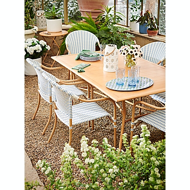 Everhome&trade; Galveston Outdoor Stacking Parisian Chair in Light Blue. View a larger version of this product image.