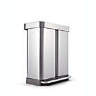 Alternate image 7 for simplehuman&reg; Dual Compartment Rectangular 58-Liter Step Trash Can in Brushed Stainless Steel
