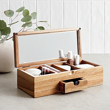 Haven&trade; Acacia Countertop Organizer with Mirror. View a larger version of this product image.