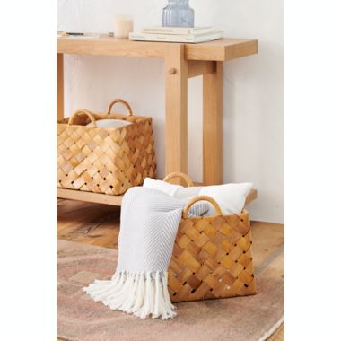 Everhome&trade; Herringbone Fringe Throw Blanket in Ether. View a larger version of this product image.