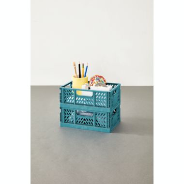 Simply Essential&trade; Small Collapsible Crates in Brittany Blue (Set of 2). View a larger version of this product image.