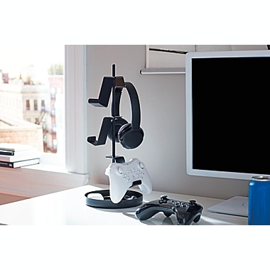 Squared Away&trade; Universal Game Controller and Headphone Stand in Black. View a larger version of this product image.