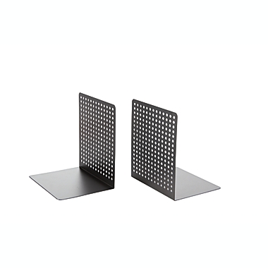 Squared Away&trade; Perforated Bookends in Black (Set of 2). View a larger version of this product image.
