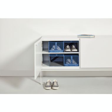 Simply Essential&trade; Mesh Shoe Boxes in Navy (Set of 4). View a larger version of this product image.