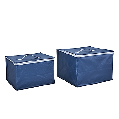 Simply Essential&trade; Zipper Storage Cubes in True Navy (Set of 2). View a larger version of this product image.