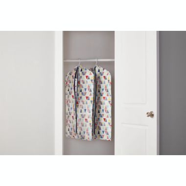 Simply Essential&trade; Multicolor Triangles Hanging Garment Bags (Set of 2). View a larger version of this product image.