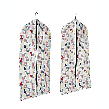 Simply Essential&trade; Multicolor Triangles Hanging Garment Bags (Set of 2). View a larger version of this product image.
