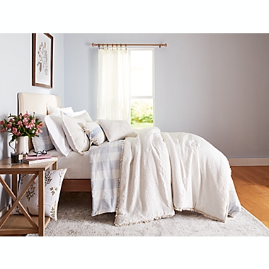 Bee &amp; Willow&trade; Waffle Check 3-Piece King Comforter Set in White. View a larger version of this product image.