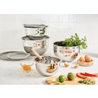 Alternate image 1 for Our Table&trade; Stainless Steel Mixing Bowls with Lids (Set of 4)