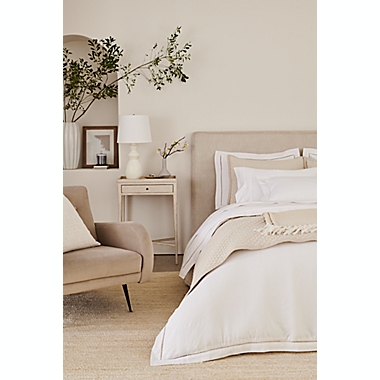 Everhome&trade; Reid Ladder Stitch 3-Piece King Duvet Cover Set in Blue. View a larger version of this product image.