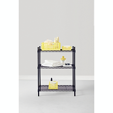 Simply Essential&trade; 3-Tier Metal Storage Shelf in Black. View a larger version of this product image.