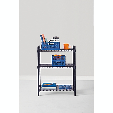 Simply Essential&trade; 3-Tier Metal Storage Shelf in Black. View a larger version of this product image.