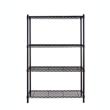 Simply Essential&trade; 4-Tier Heavy Duty Metal Shelving Unit in Black. View a larger version of this product image.