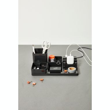 Simply Essential&trade; 7.1-Inch x 10.8-Inch USB Charging Desk Organizer in Black. View a larger version of this product image.