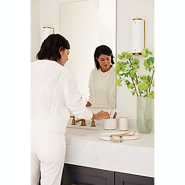 Everhome&trade; Cane Bath Tumbler in White. View a larger version of this product image.