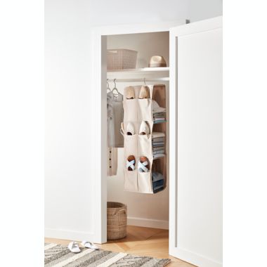 Squared Away&trade; 3-Shelf 12-Pocket Garment Storage Organizer in Egret/Oyster Grey. View a larger version of this product image.