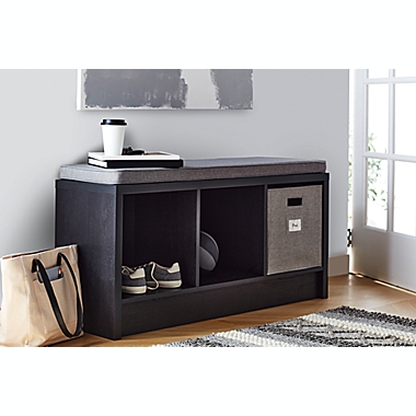 Squared Away&trade; 3-Cube Storage Bench in Raven Black. View a larger version of this product image.